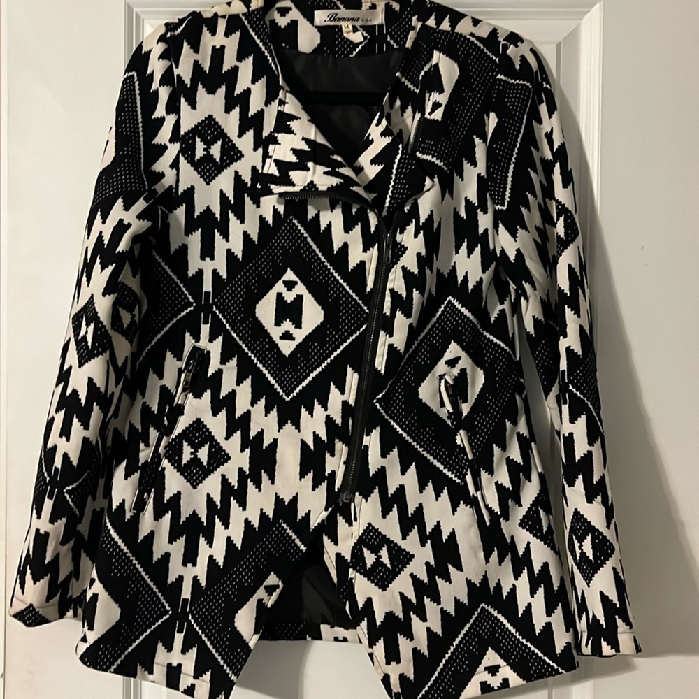 Black and white Aztec jacket